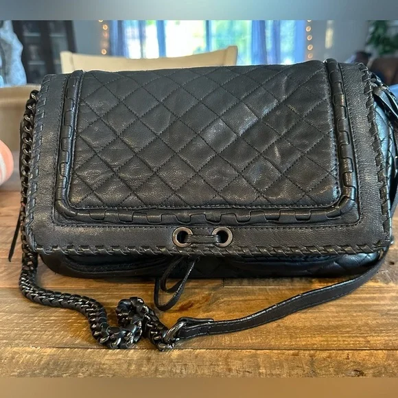 Zara Black Leather Quilted City Bag - Picture 2 of 8